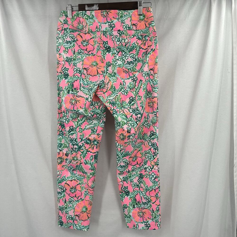 Lilly Pulitzer UPF 50+ Luxletic Corso Crop Golf Pants Perfect Poppy Pink Size 8 - Picture 4 of 4